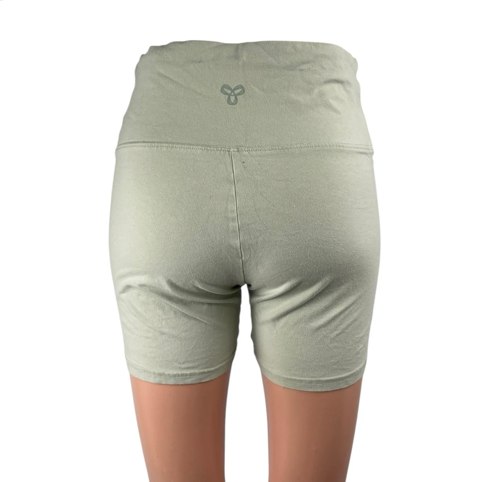 Aritzia Tna Womens Green High Waisted Activewear Sports Yoga Biker Shorts Size M - Image 2