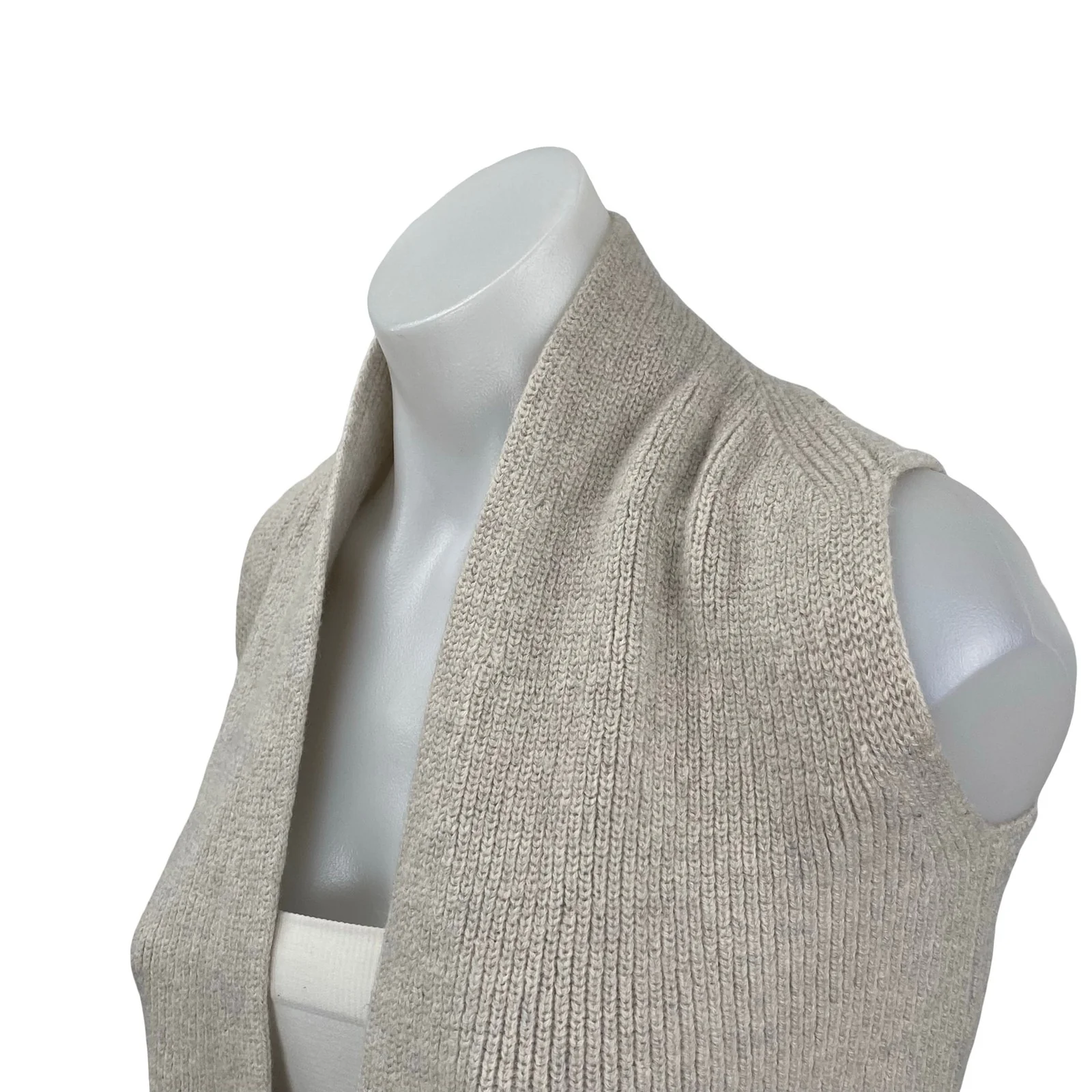 Aritzia Wilfred 100% Wool Olivie Womens Sleeveless Cardigan Vest Sweater Top XXS - Image 2