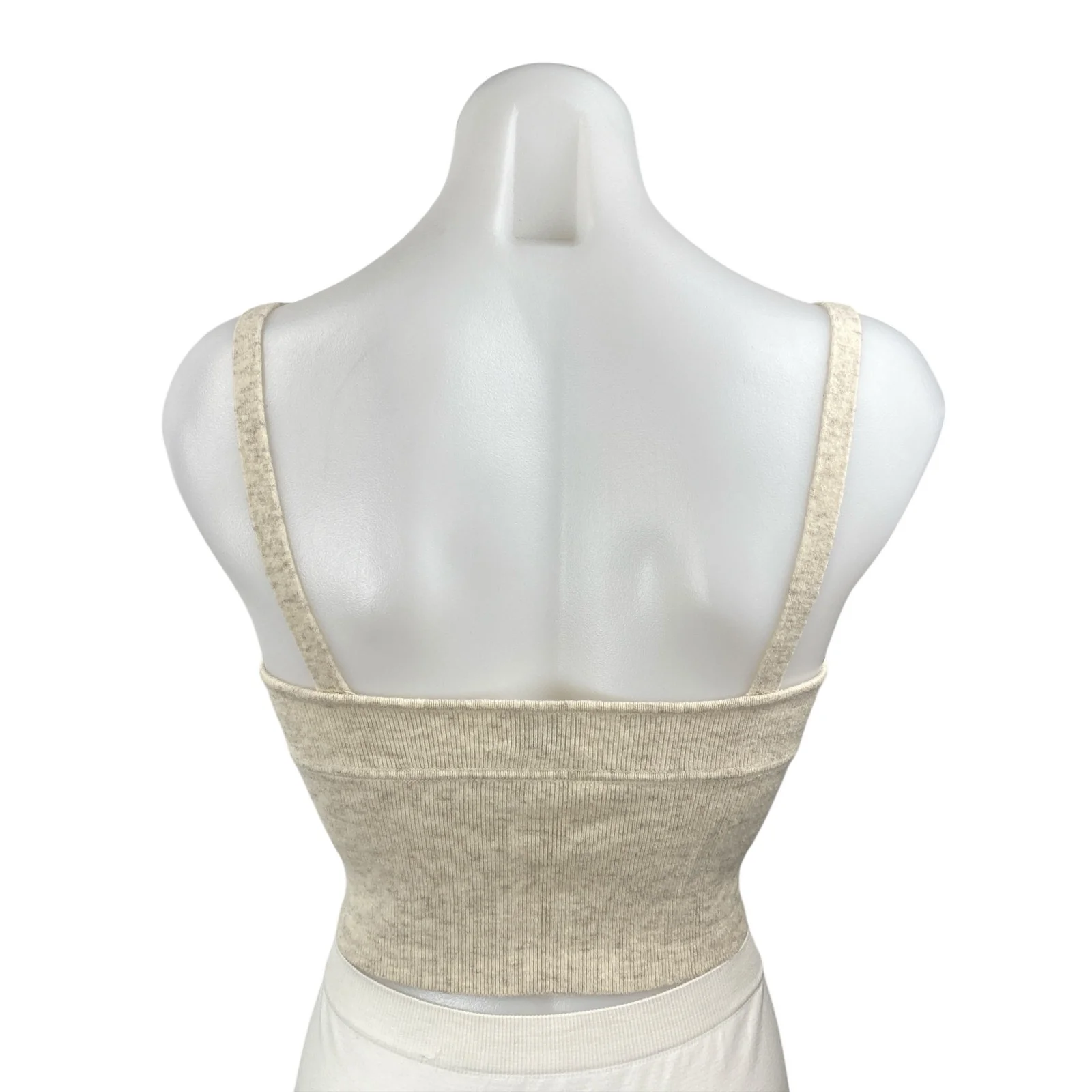 Aritzia Wilfred Beige Wool Cashmere Knit Bustier Corset Cami Tank Crop Top Sz S - Image 4