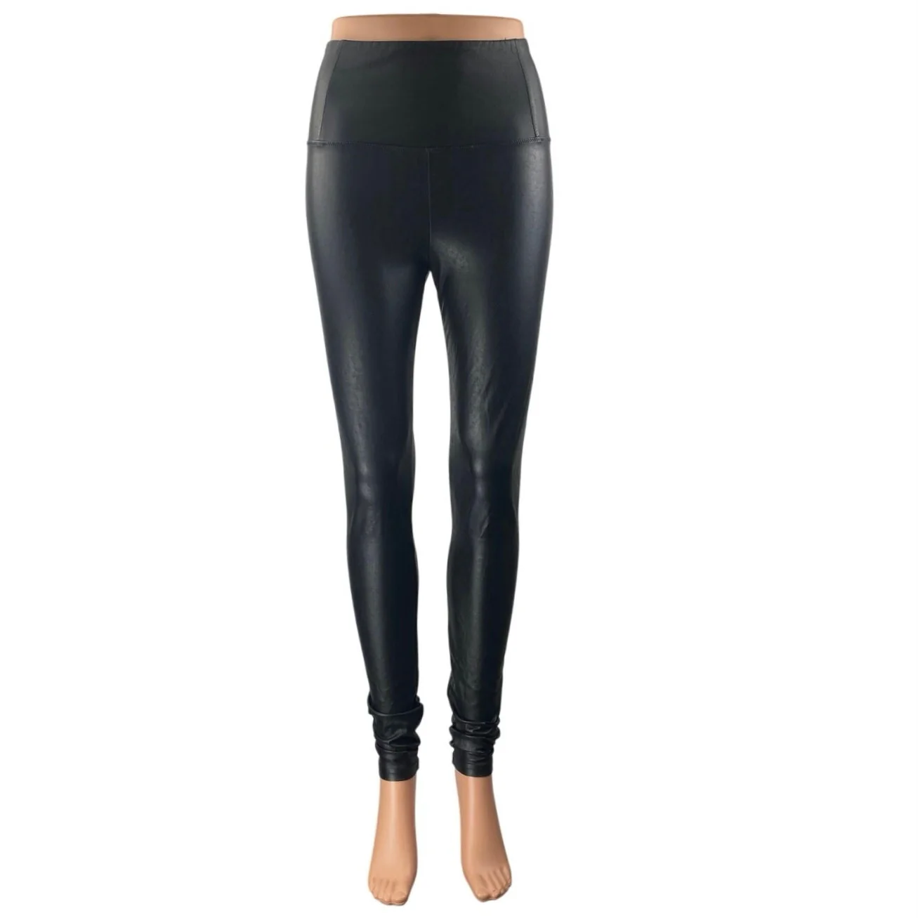 Aritzia Wilfred Black Faux vegan Leather High Waist Skinny Trousers Pants Size S