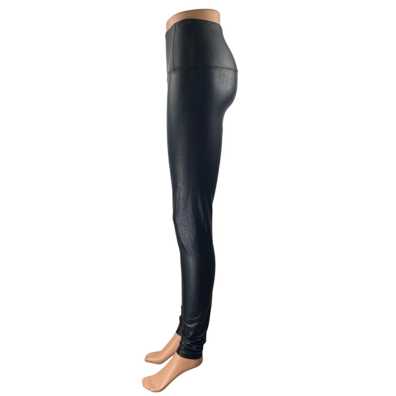 Aritzia Wilfred Black Faux vegan Leather High Waist Skinny Trousers Pants Size S - Image 2