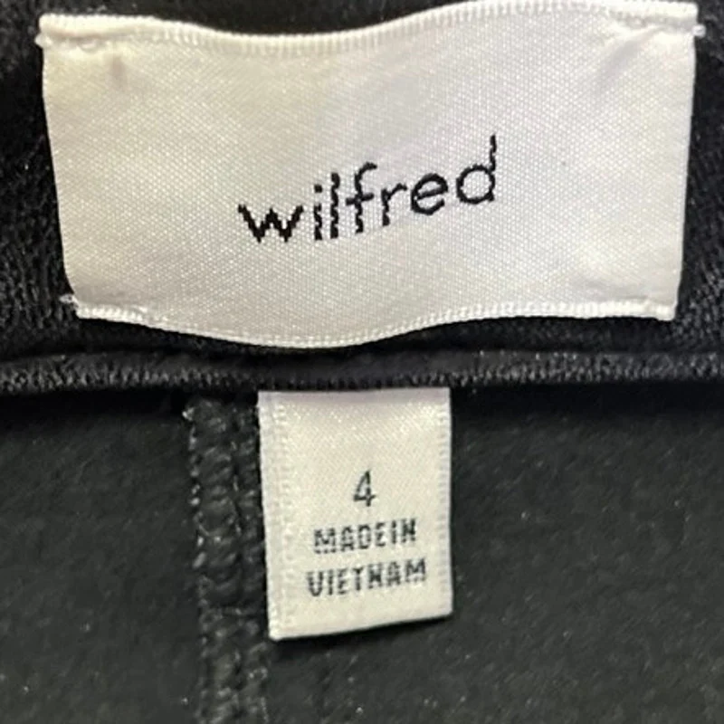 Aritzia Wilfred Black Faux Vegan Leather High Waist Straight Wide Leg Pants Sz 4 - Image 4