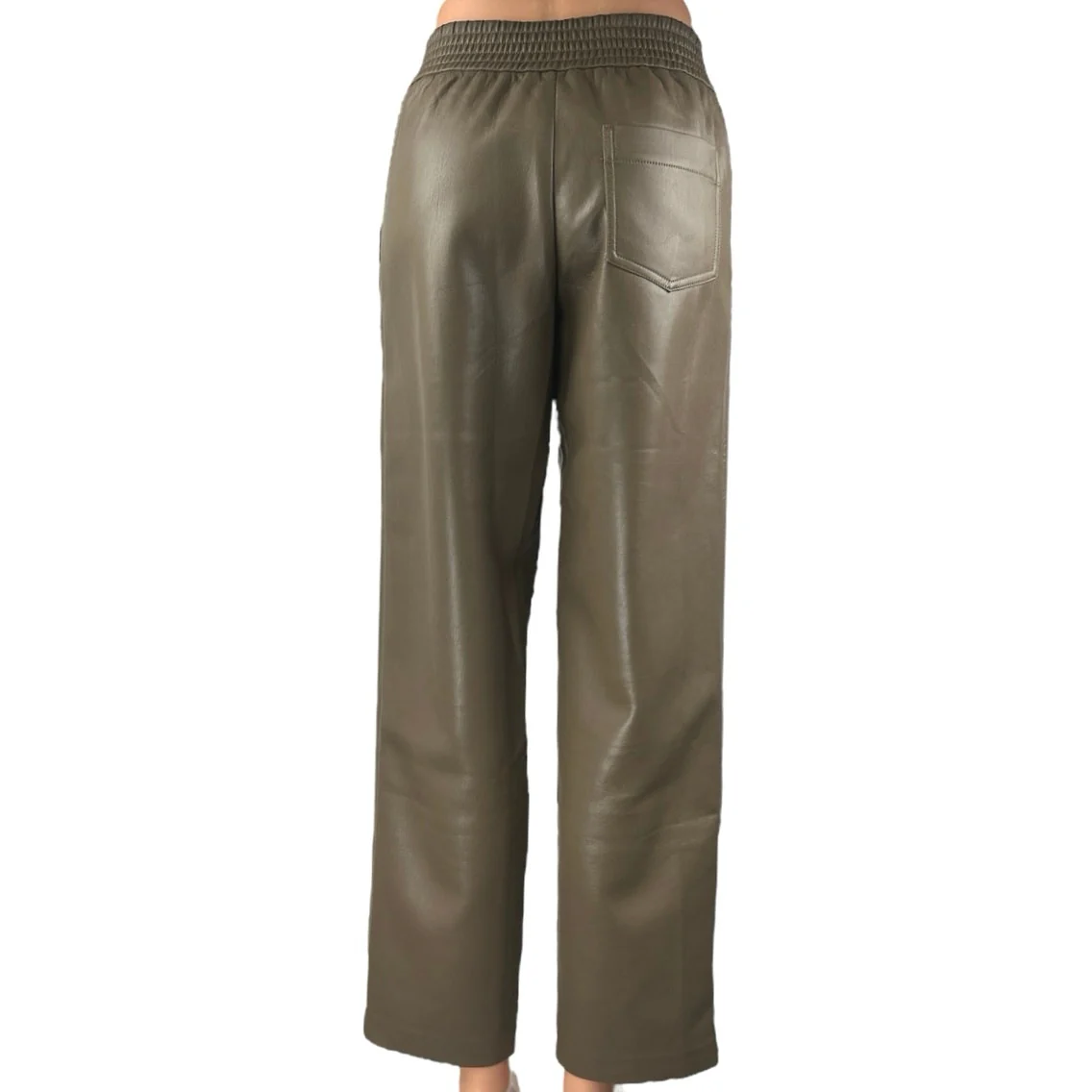 Aritzia Wilfred Brown Faux Vegan Leather Wide Leg High Waist Trousers Pants 2XS - Image 3