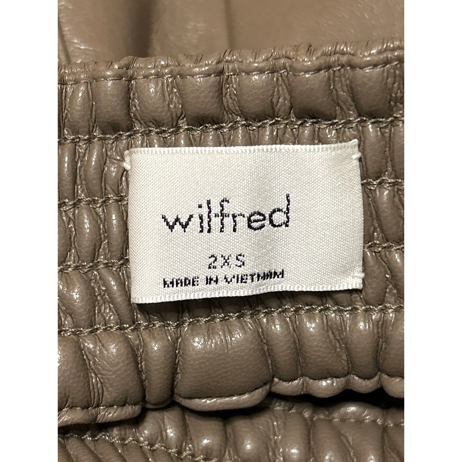 Aritzia Wilfred Brown Faux Vegan Leather Wide Leg High Waist Trousers Pants 2XS - Image 4