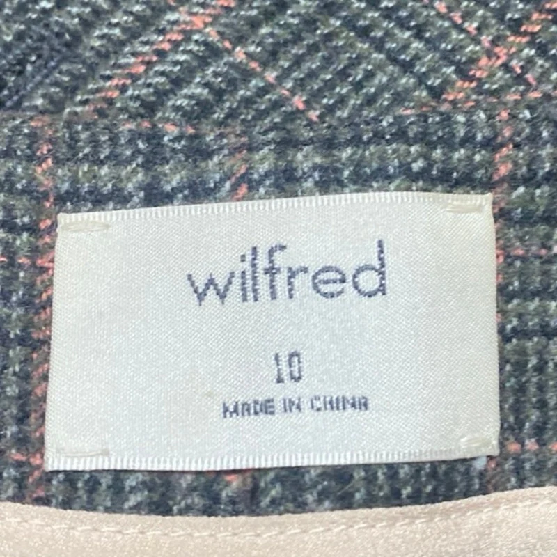 Aritzia Wilfred Chambery Gray Plaid Pleated High Rise Cropped Trousers Pants 10 - Image 4