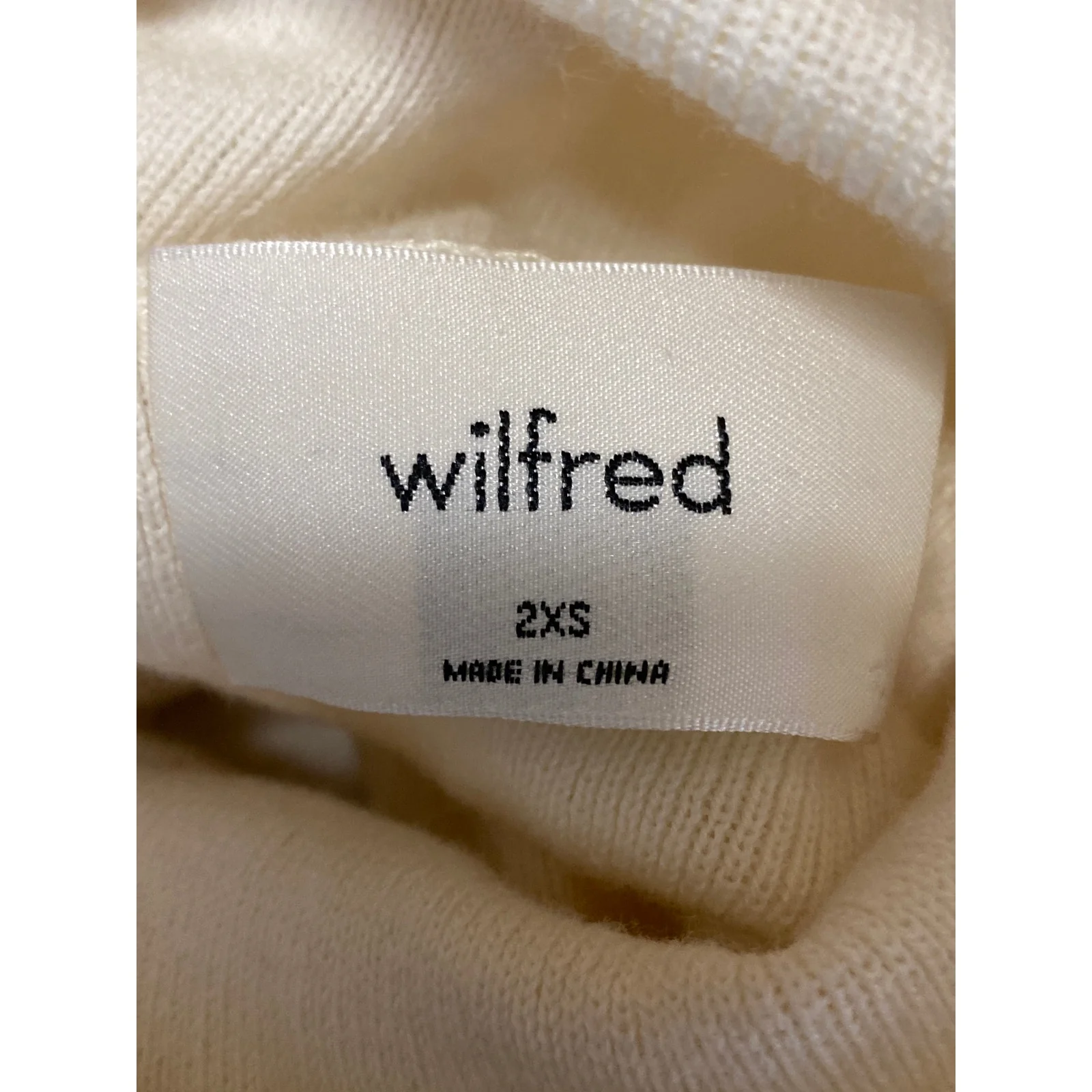 Aritzia Wilfred Cream Wool Turtleneck Knit Long Sleeve Cropped Sweater Top XXS - Image 5