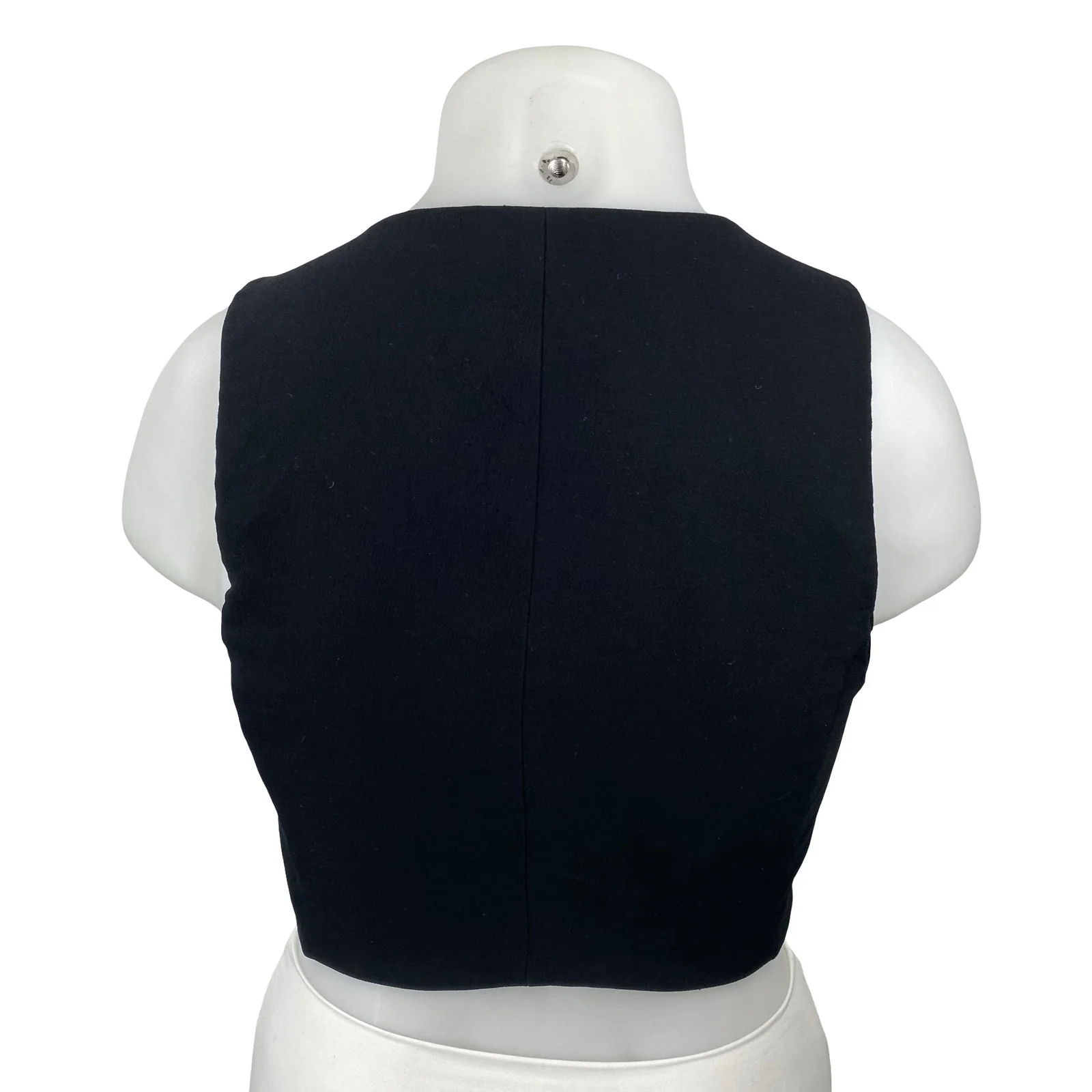 Aritzia Wilfred Dauphine Women's Black Deep V Neck Sleeveless Crop Tank Top Sz L - Image 4