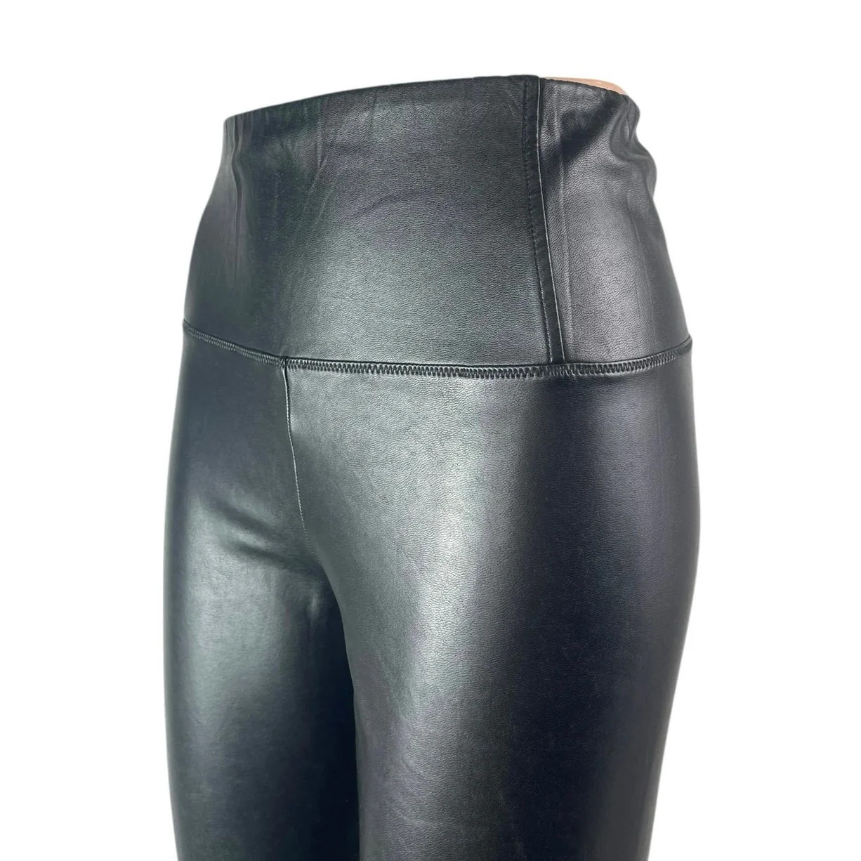 Aritzia Wilfred Free Black Faux Leather Vegan High Rise Leggings Pants Size S - Image 3