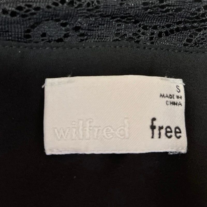 Aritzia Wilfred Free Black Floral Lace Trim Sleeveless Cami Crop Tank Top Size S - Image 4