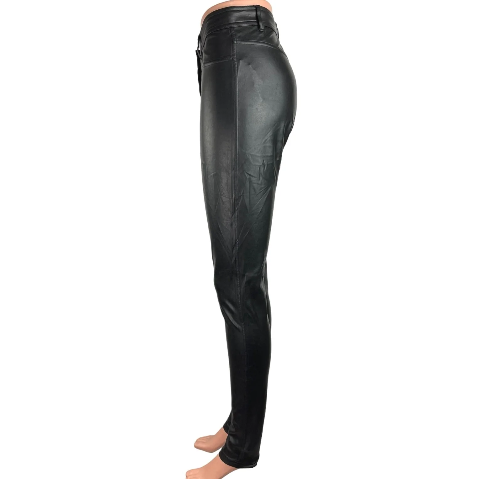 Aritzia Wilfred Free Black Mid Rise Fitted Faux Leather Skinny Pants Size XS - Image 2