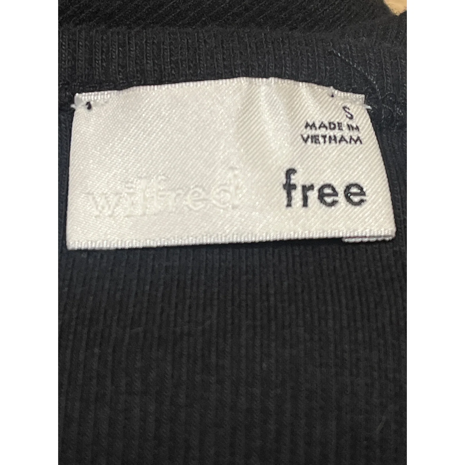 Aritzia Wilfred Free Black Short Sleeve Ribbed Knit Sweater Mini Bodycon Dress S - Image 3