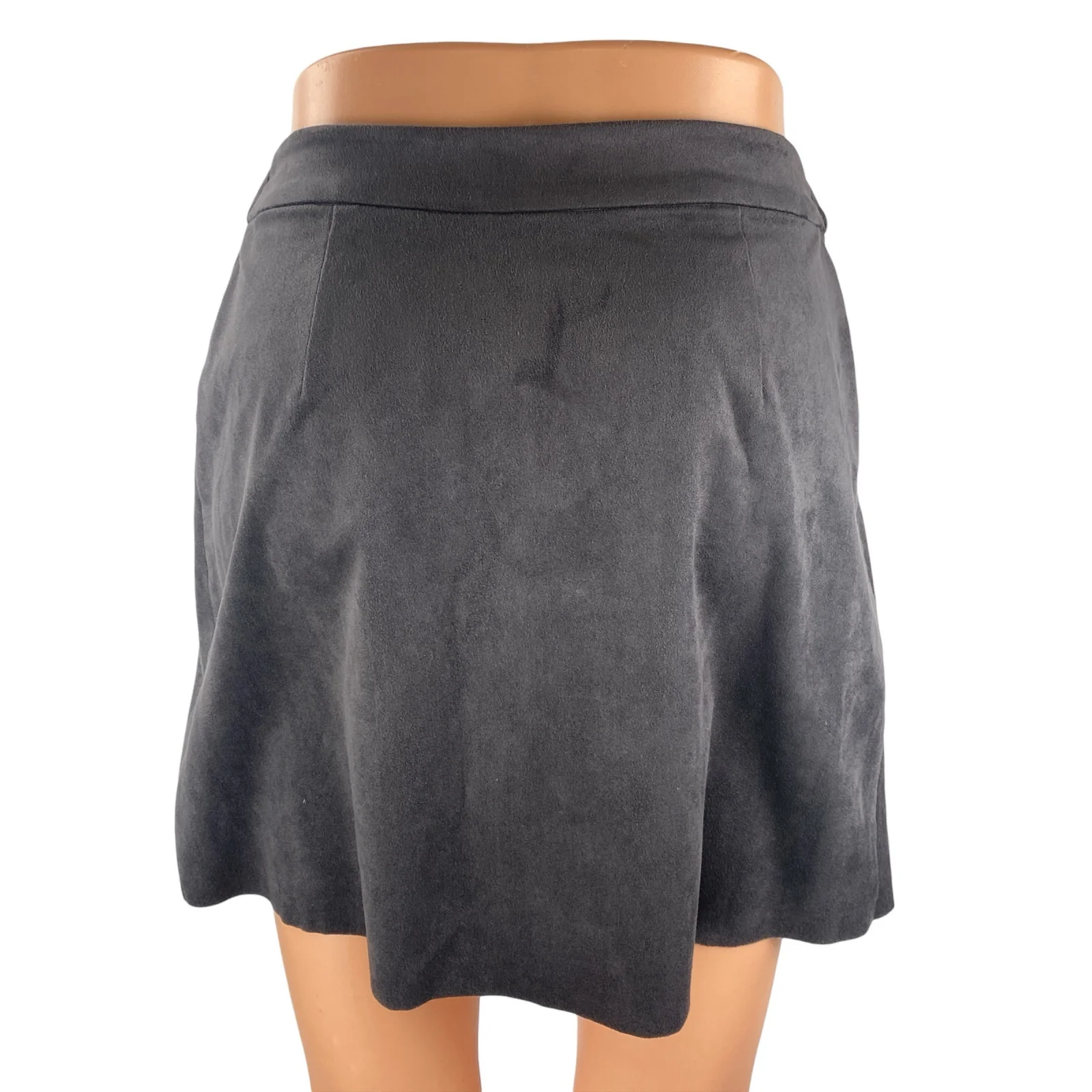 Aritzia Wilfred Free Nescher Women's Gray Faux Suede Wrap Mini A-Line Skirt XS - Image 4