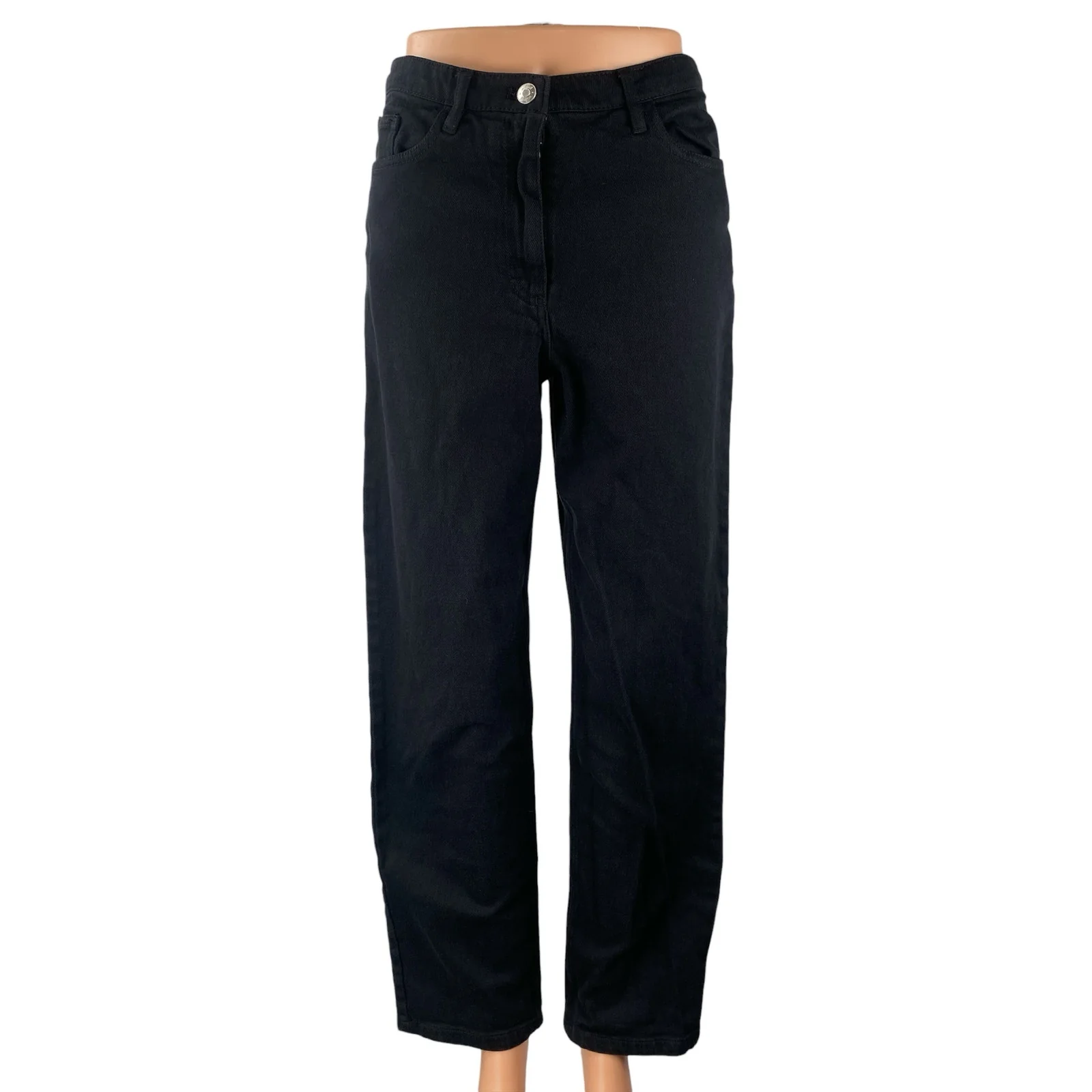 Aritzia Wilfred Free Women Black High Rise Straight Leg Loose Denim Jeans Size 4
