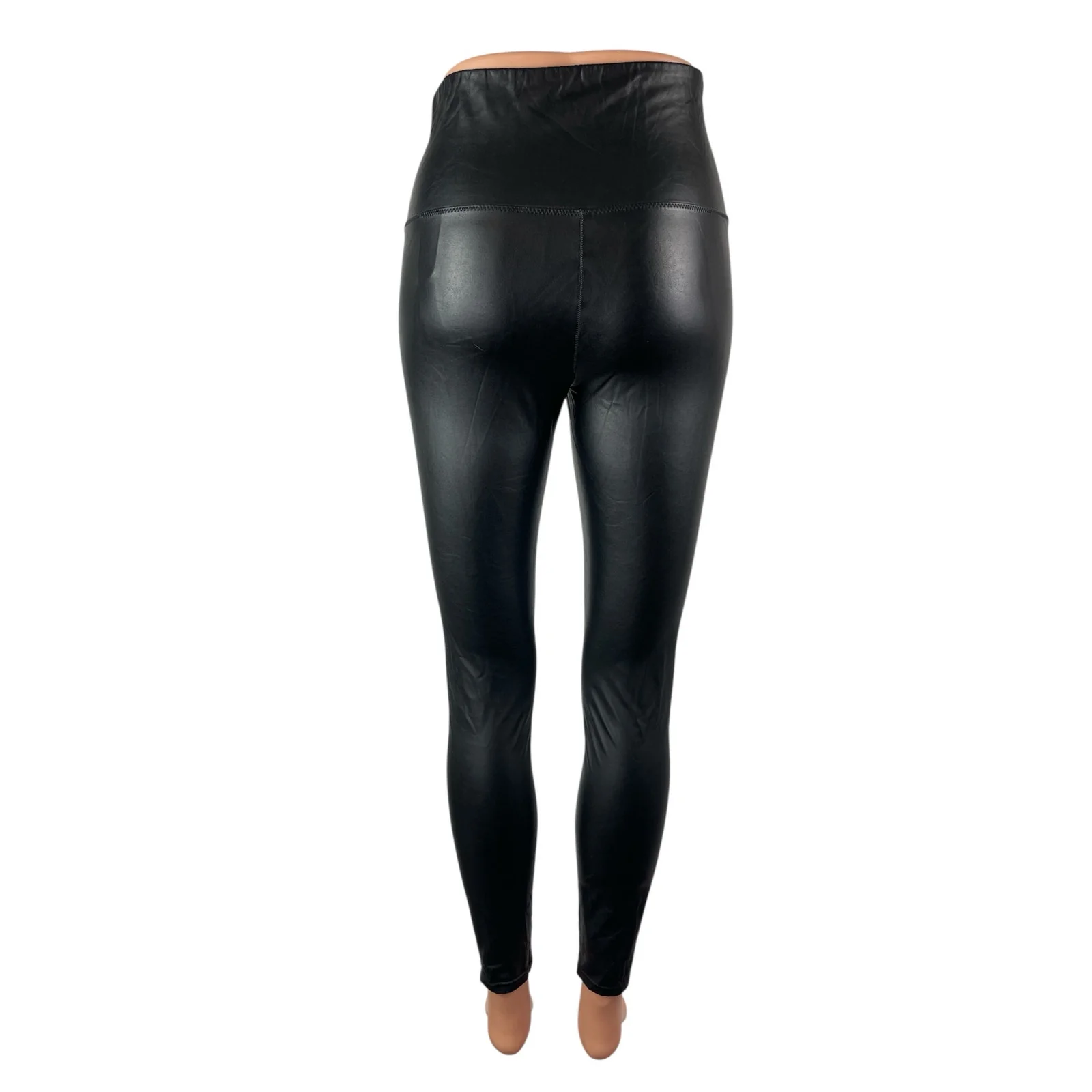 Aritzia Wilfred Free Women's Black High Rise Faux Leather Vegan Leggings Pants S - Image 4