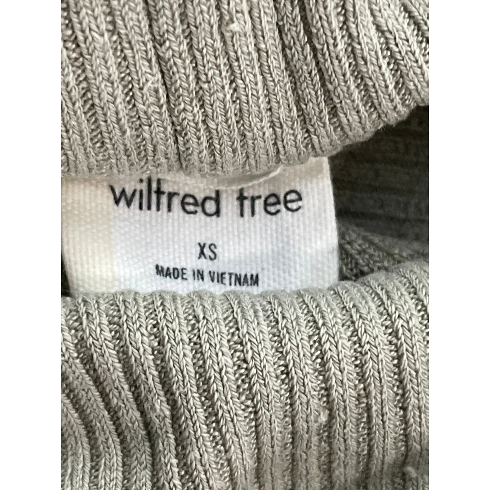 Aritzia Wilfred Free Women's Green Ribbed Long Sleeve Slim Crop Sweater Top XS - Image 5
