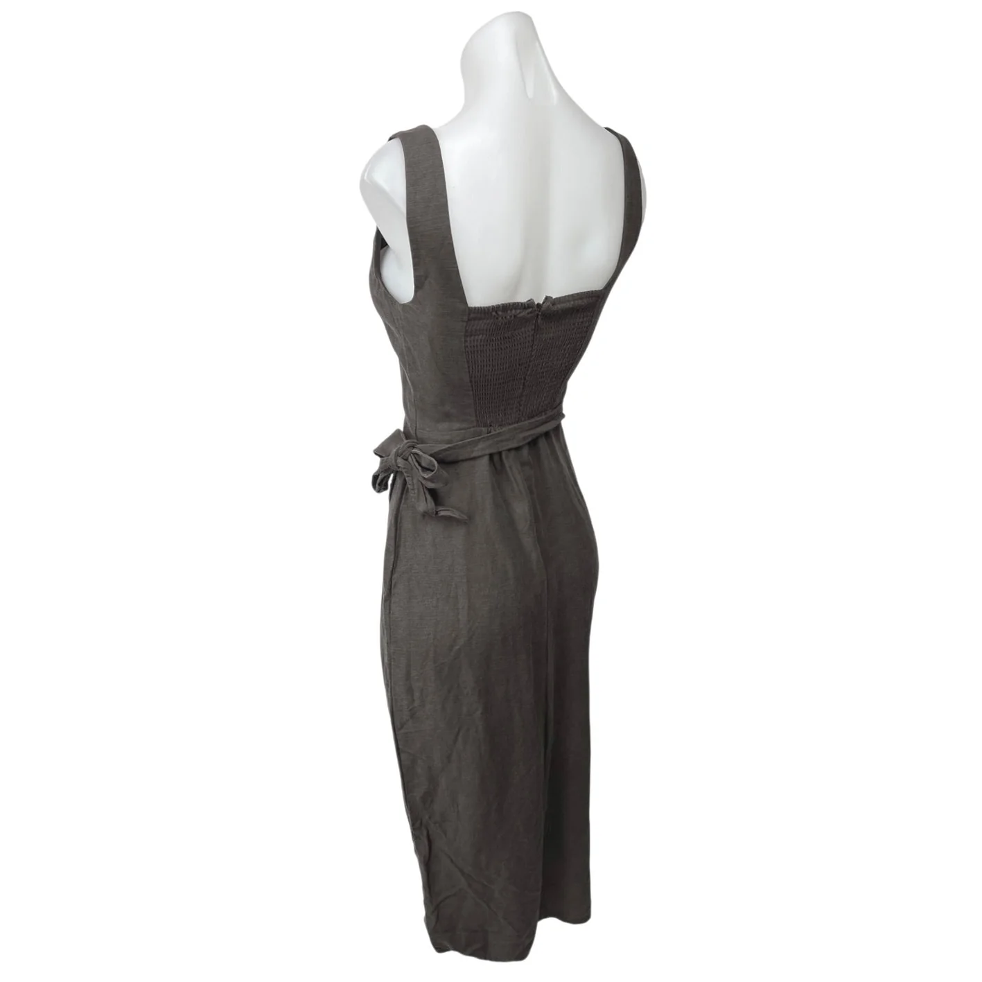 Aritzia Wilfred Gray Sleeveless Tulip Hem Square Neck Wrap Midi Sheath Dress 0 - Image 3