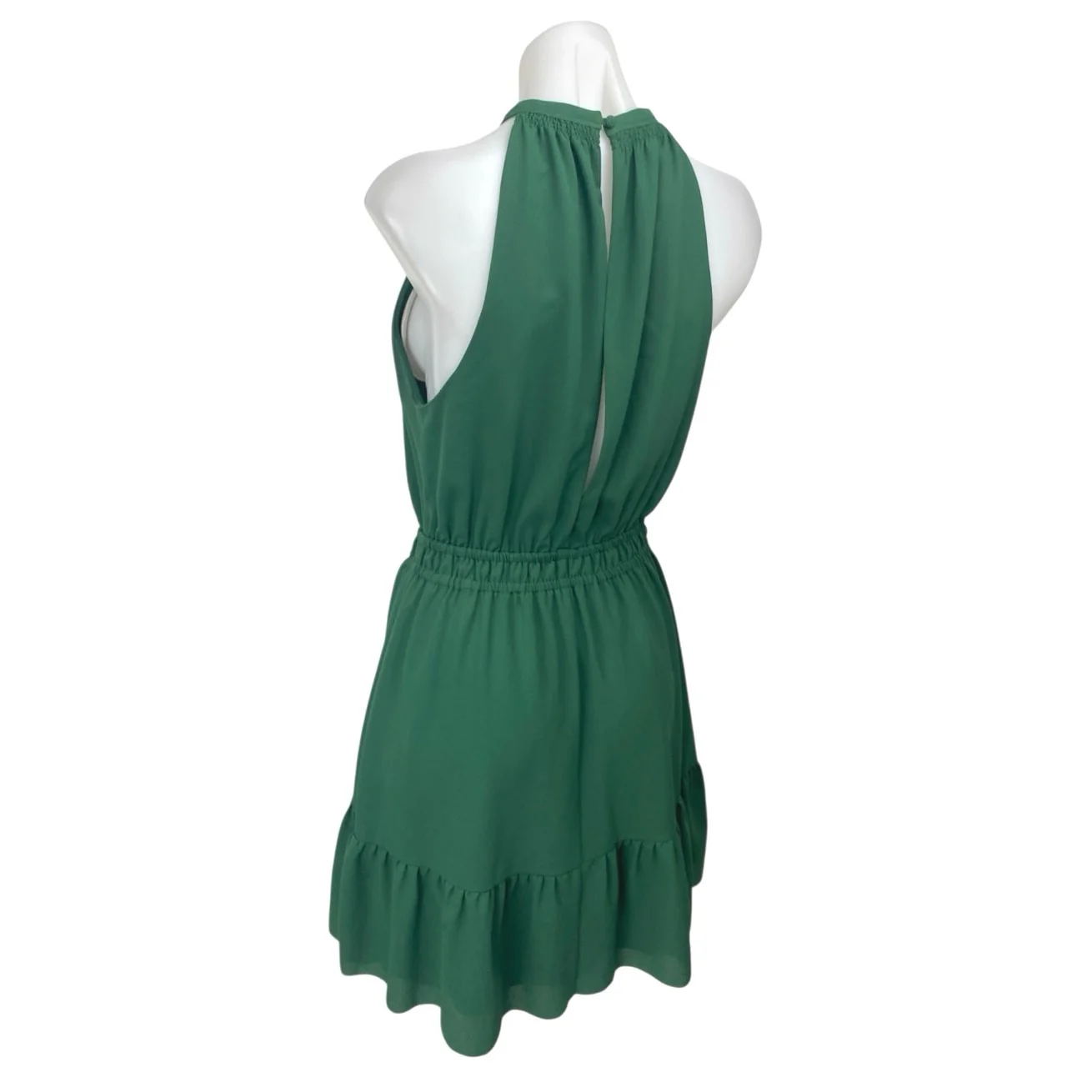 Aritzia Wilfred Green Sleeveless High Neck Ruffle Fit & Flare Mini Dress OS - Image 2