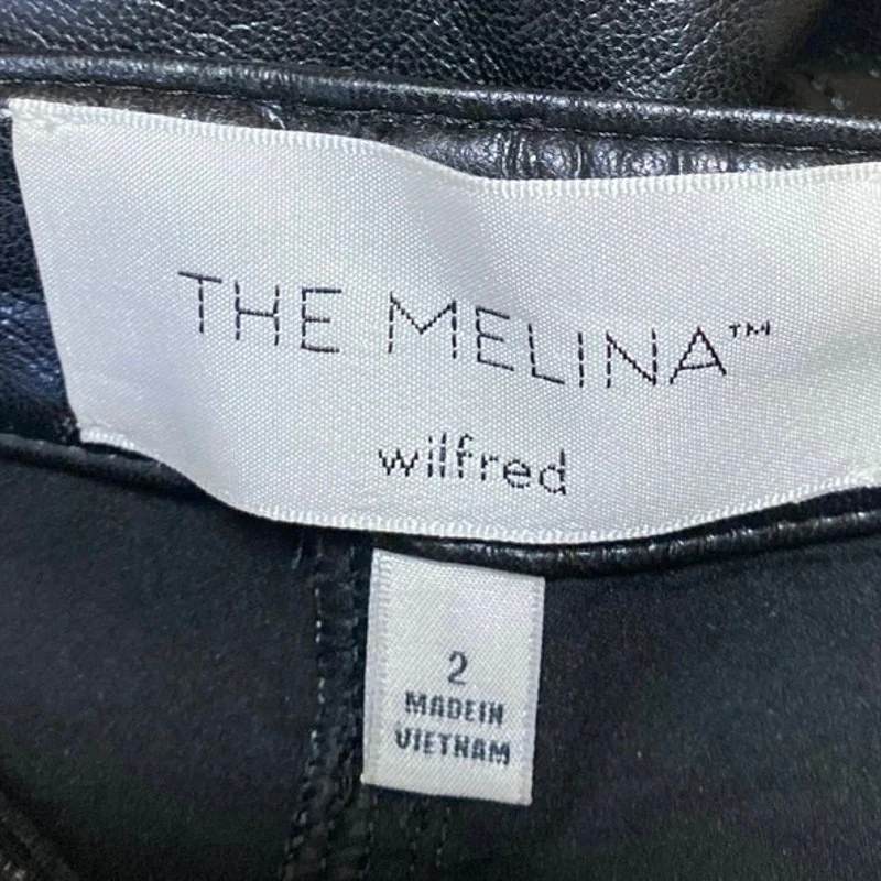 Aritzia Wilfred Melina Black Faux Leather High Waisted Straight Trousers Pants 2 - Image 4
