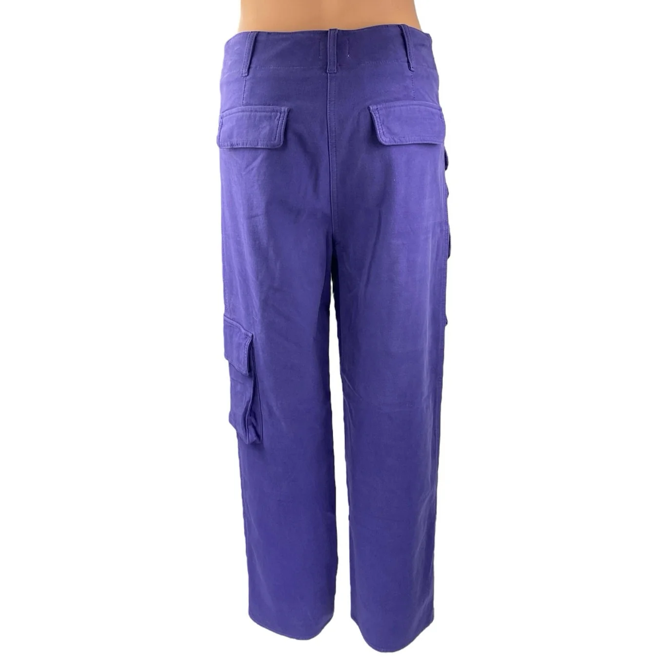 Aritzia Wilfred Picture Purple High Waisted Wide Leg Cargo Trousers Pants Size 8 - Image 3