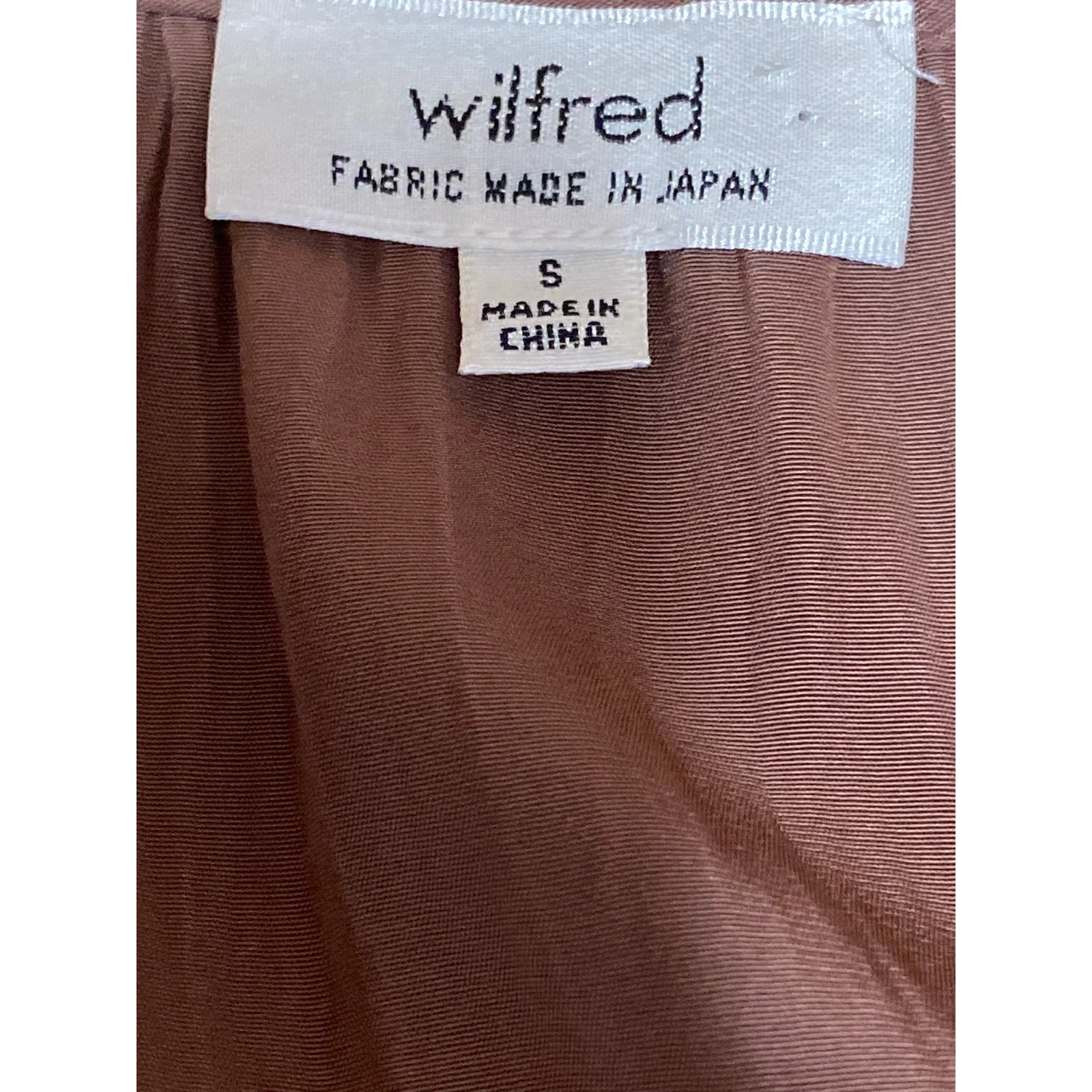 Aritzia Wilfred Shanina Womens Brown Deep V Neck Long Sleeve Tie Blouse Top Sz S - Image 5