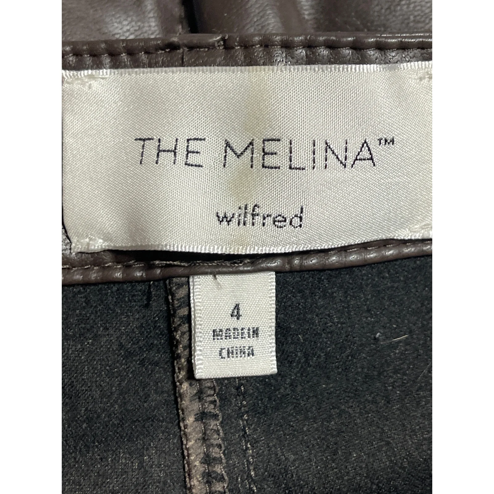 Aritzia Wilfred The Melina Black Faux Leather High Rise Skinny Trouser Pants 4 - Image 3
