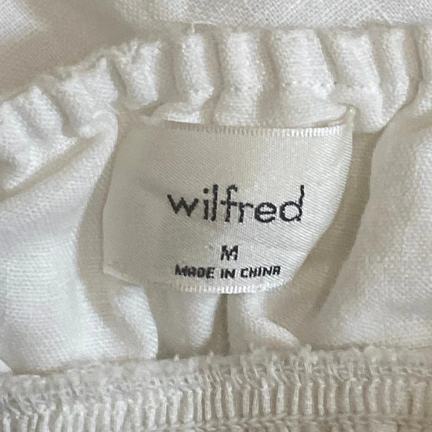 Aritzia Wilfred White 100% Linen Sleeveless Bustier Fit & Flare Midi Dress Sz M - Image 5