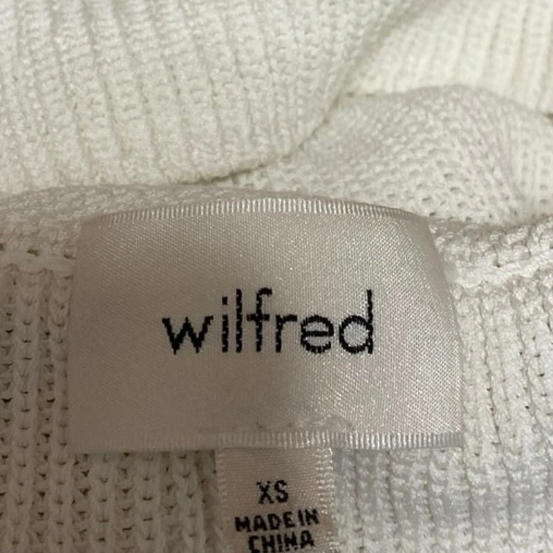 Aritzia Wilfred White Sleeveless Ribbed Knit Sculpt High Neck Crop Top Size XS - Image 3