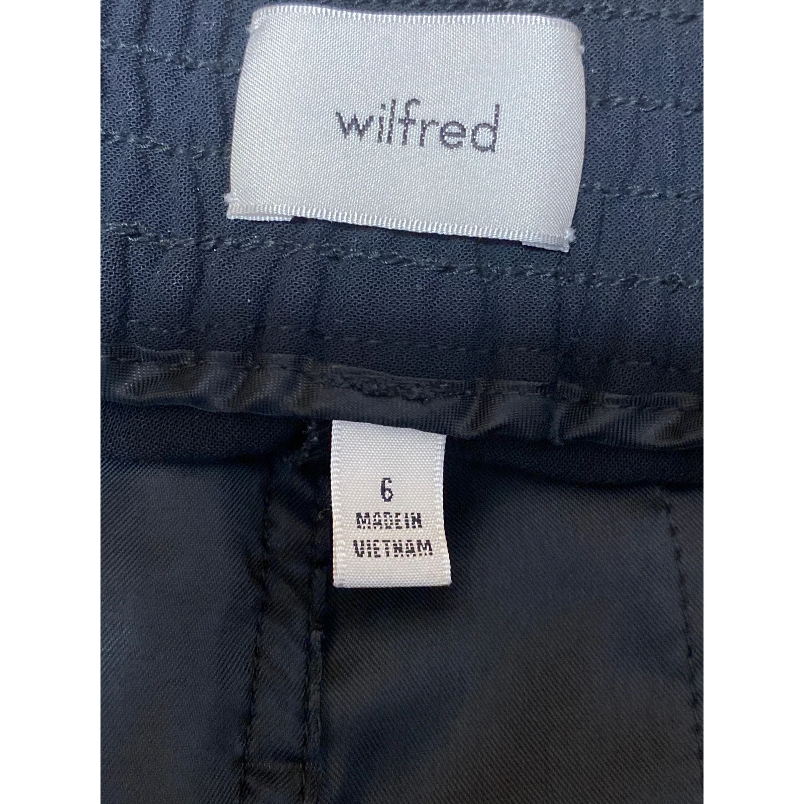 Aritzia Wilfred Women's Black High Rise Palazzo Wild Leg Trousers Dress Pants 6 - Image 5