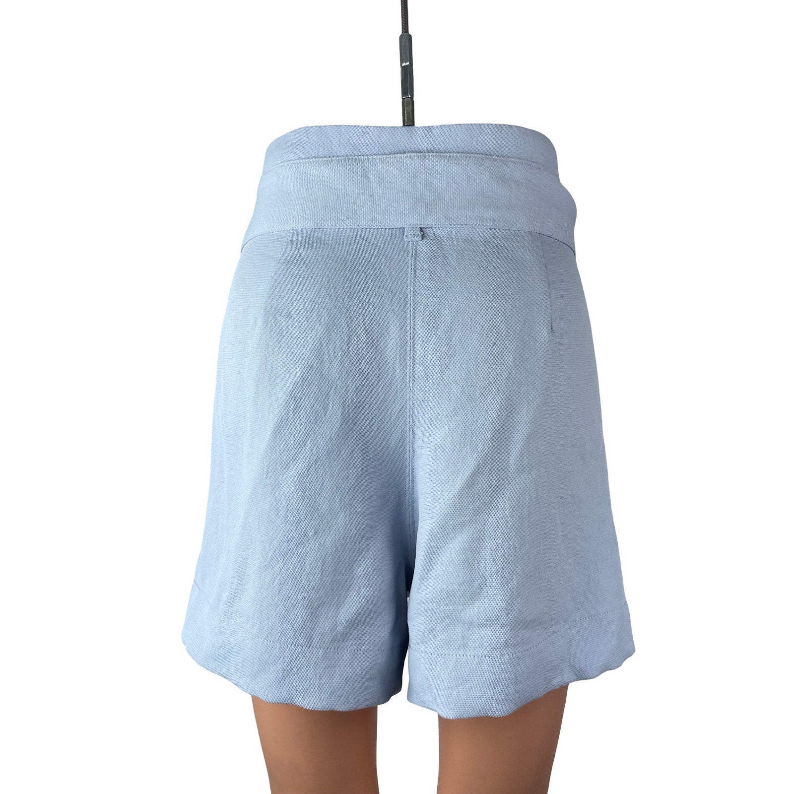 Aritzia Wilfred Women's Blue High Rise Belted Wide Leg Bermuda Paperbag Shorts 4 - Image 4