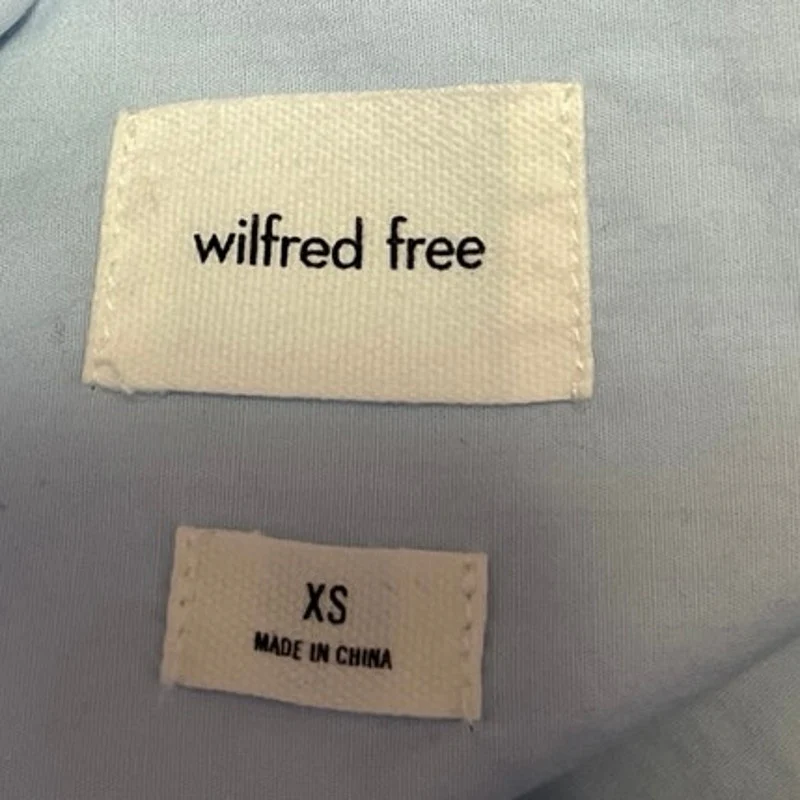 Aritzia Wilfred Women's Blue Long Sleeve Collar Button Down Shirt Top Size XS - Image 3