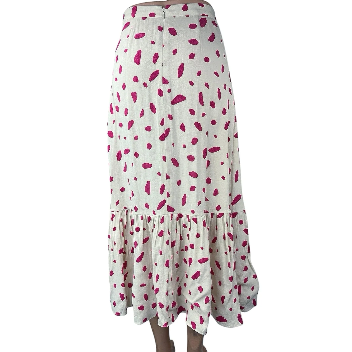 Aritzia Wilfred Women's White Pink Printed Straight A-Line Midi Maxi Skirt Sz 0 - Image 4