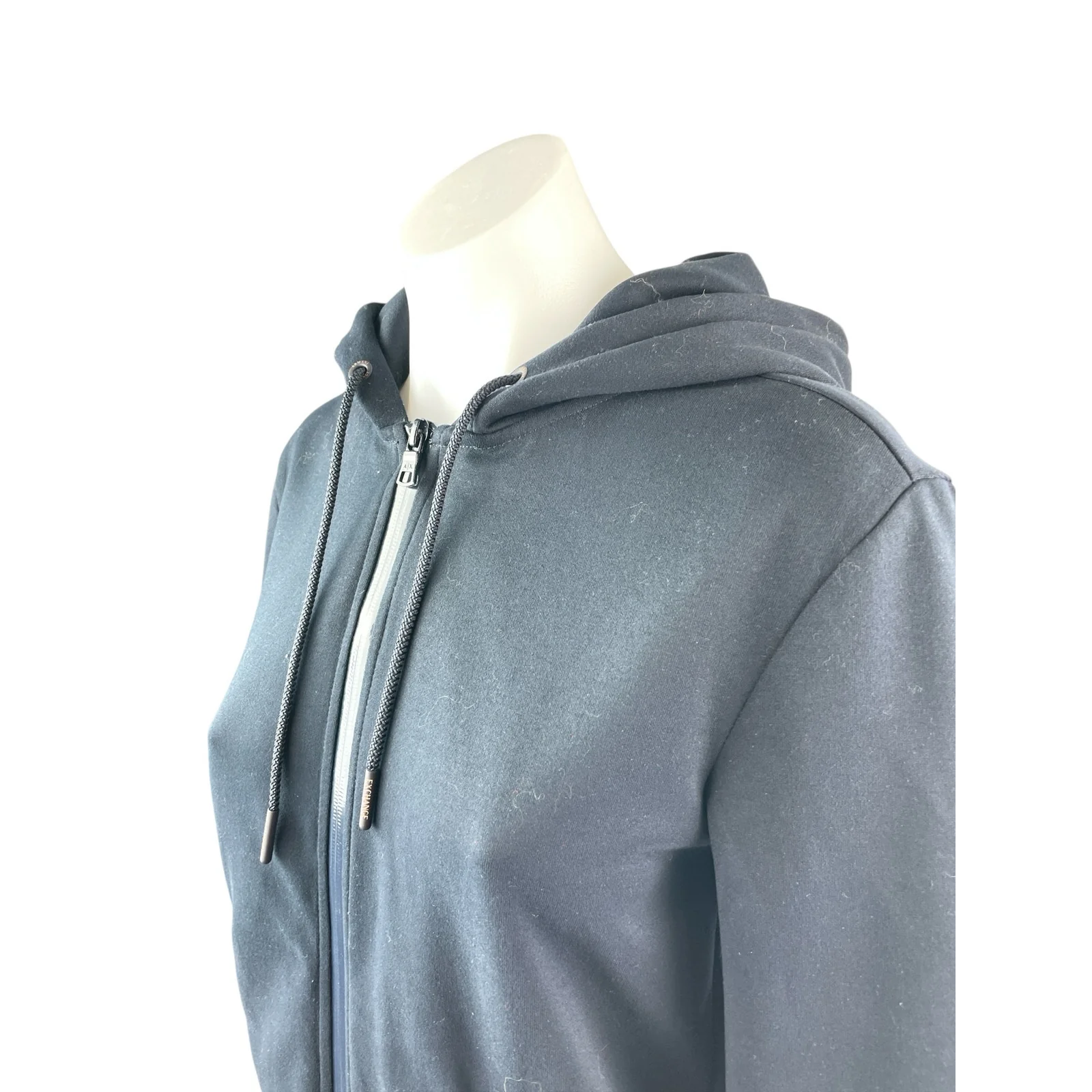 Armani Exchange Women's Navy Blue Full Zip Hoodie Hooded Sweatshirt Top Size S - Image 2