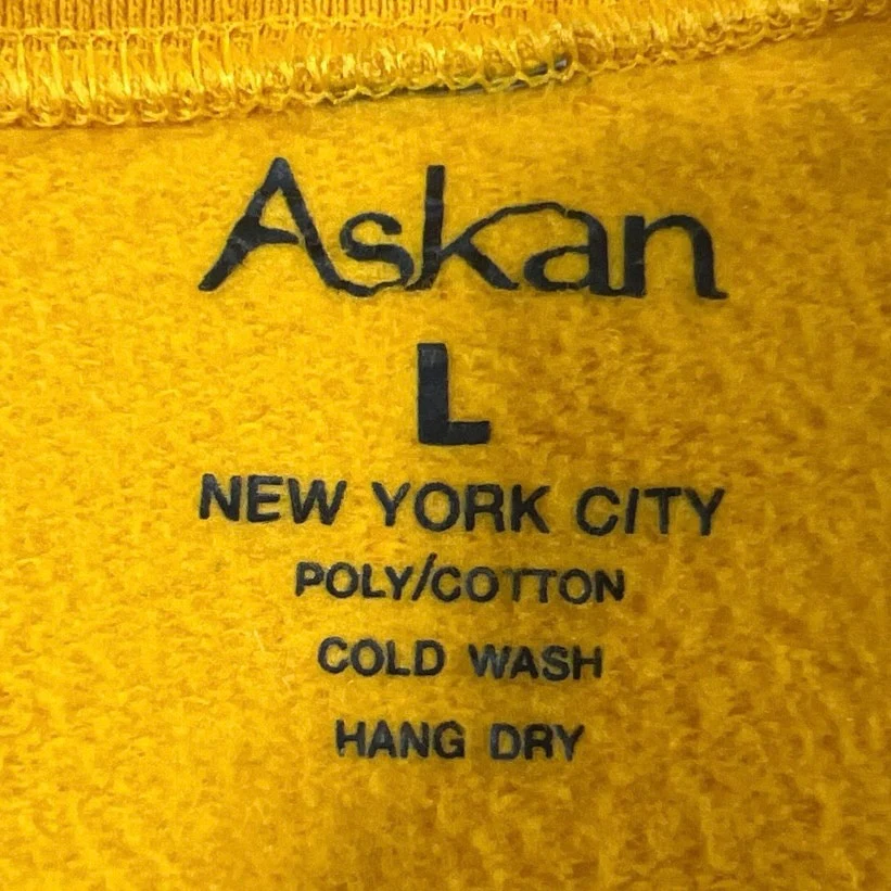 Askan Unisex NYC Taxi Cab Crew Neck Oversized Pullover Sweatshirt Top Size L - Image 3