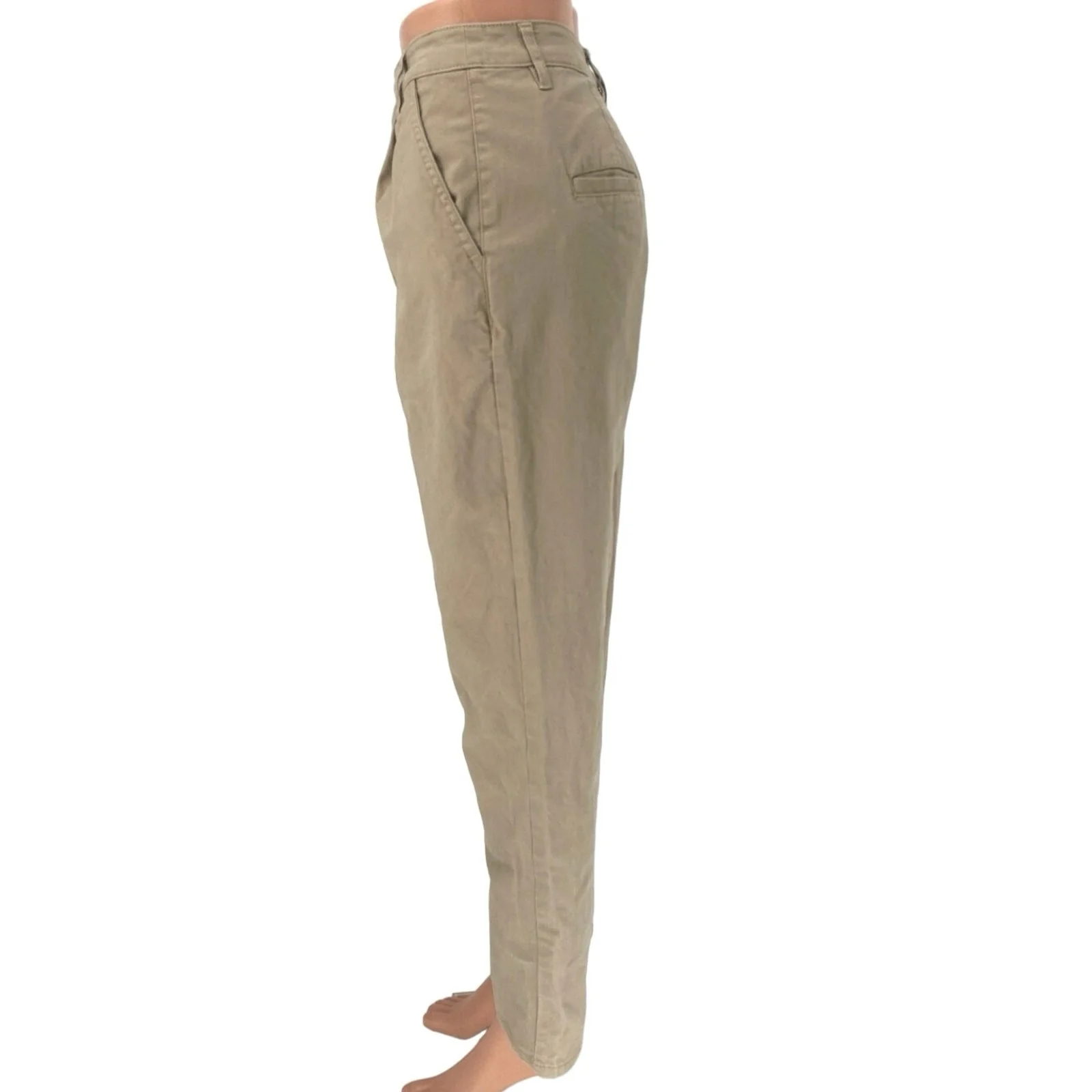 Asos Design Beige Pleated Front High Rise Straight Leg Twill Ankle Pants Size 4 - Image 2