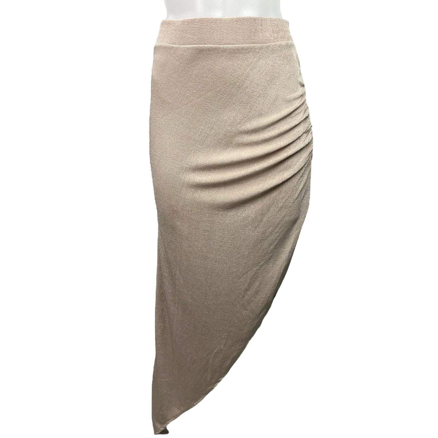 Asos Design Mauve Brown Two Piece Ruched Summer Beach Top & Skirt Set Size 4 - Image 4