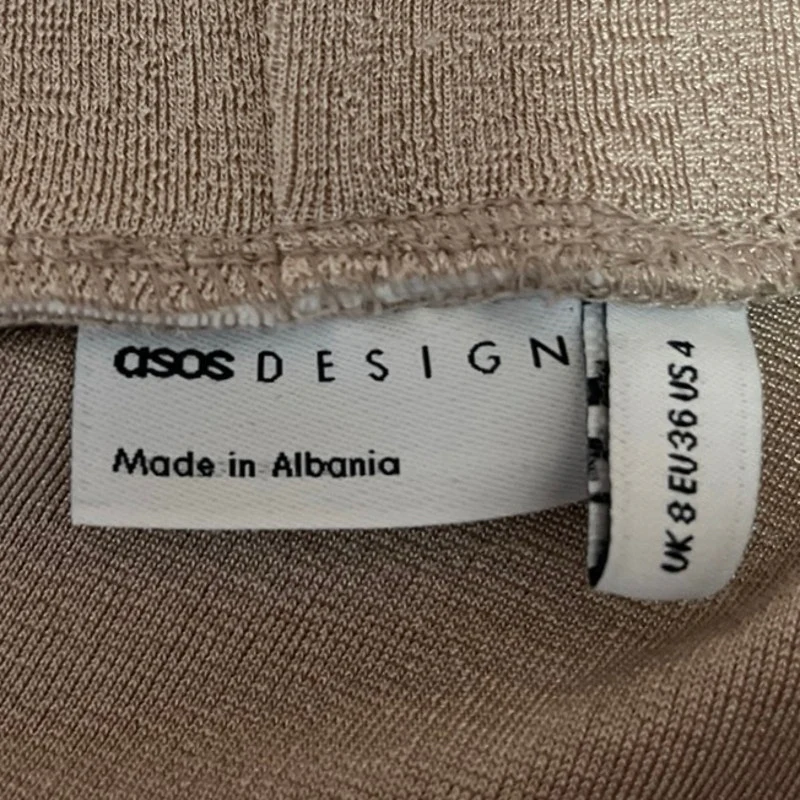Asos Design Mauve Brown Two Piece Ruched Summer Beach Top & Skirt Set Size 4 - Image 7