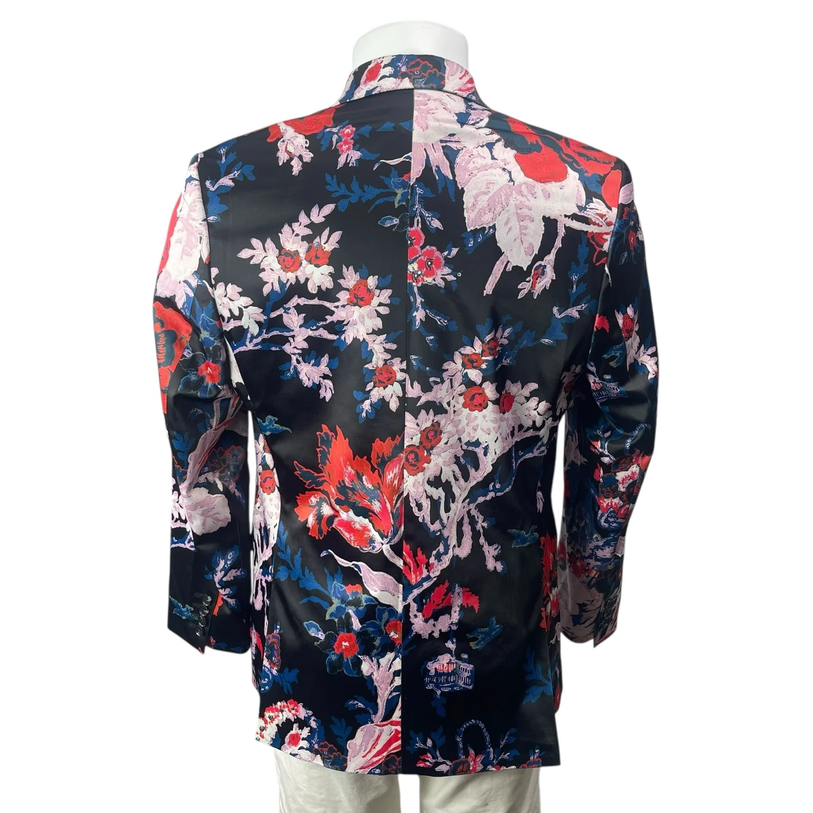 Asos Multicolor Floral Satin Notched Collar Long Sleeve Blazer Coat Jacket Sz 36 - Image 2