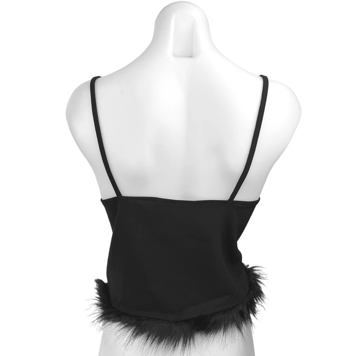 ASOS Urban Revivo Faux Fur Hem Square Neck Camisole Crop Tank Top Size 8 - Image 2