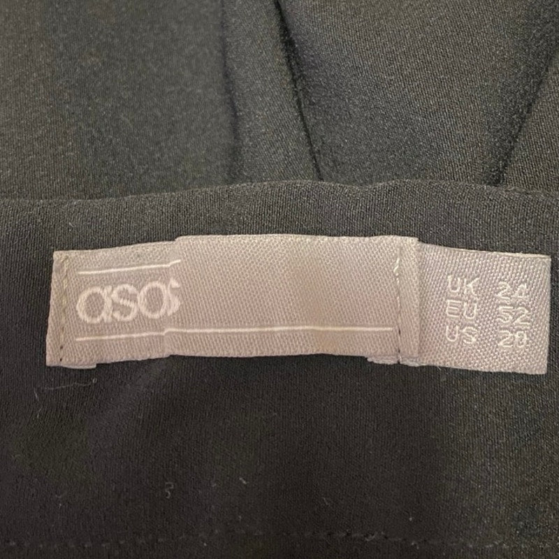 Asos Women's Black High Waist Skinny Leg Zipper Trousers Dress Pants Size 20 - Image 4