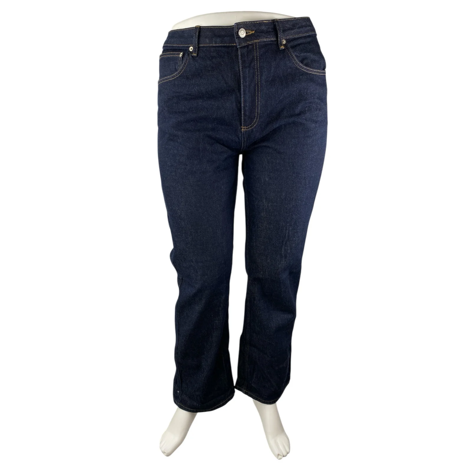 ASOS Women's Blue Dark Wash High Waisted Straight Leg Denim Jeans Size 12