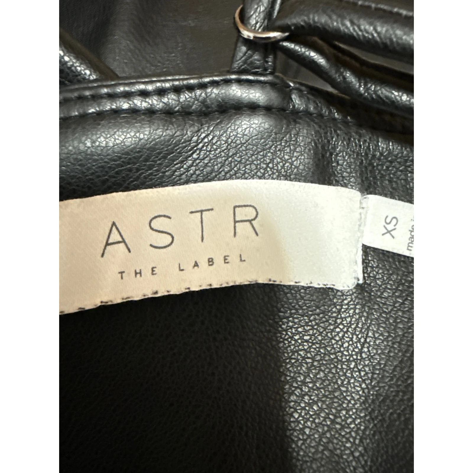 ASTR The Label Black Faux Leather Vegan Cutout Sleeveless Cami Bodycon Dress XS - Image 5
