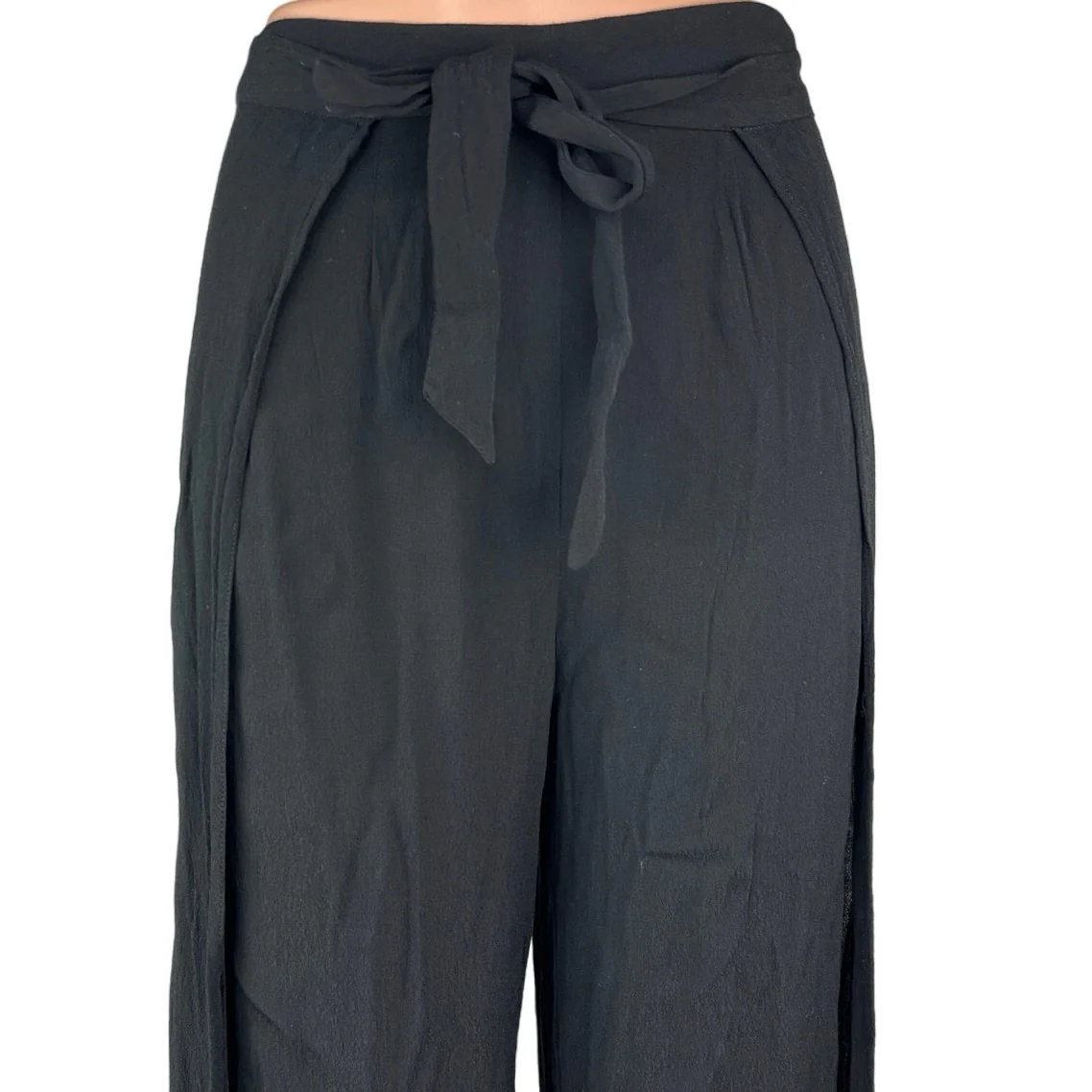 ASTR The Label Black High Waisted Tie Waist Straight Leg Trouser Pants Size XS - Image 4