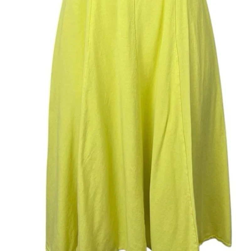 ASTR The Label Yellow Linen Sleeveless Cami Tank Pleated A Line Midi Dress Sz XS - Image 4