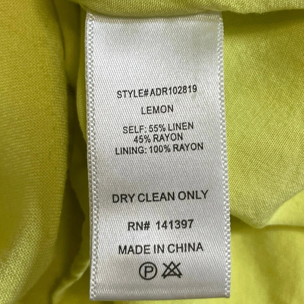 ASTR The Label Yellow Linen Sleeveless Cami Tank Pleated A Line Midi Dress Sz XS - Image 6