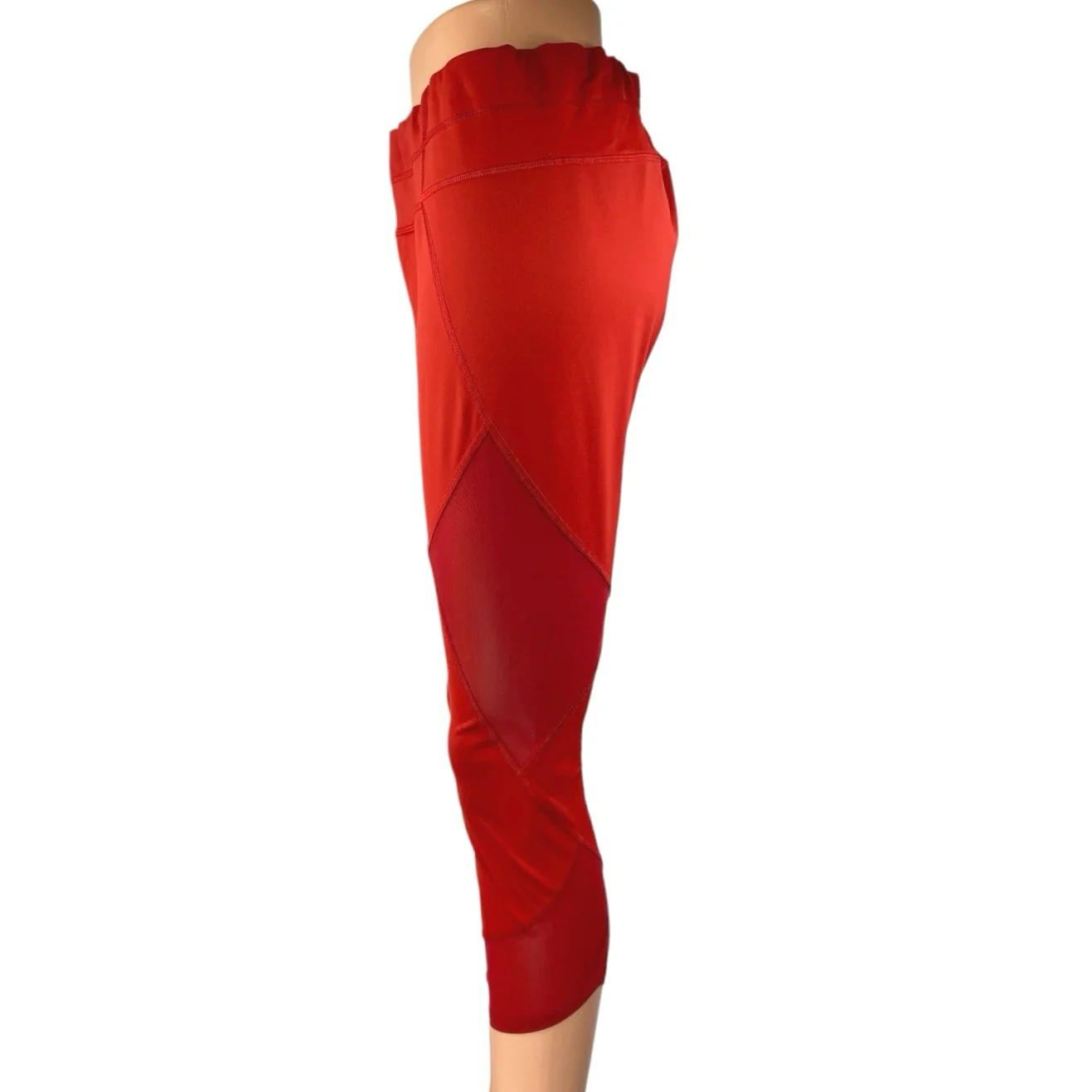 Athleta Aura Sonar Red Mid Rise Skinny Activewear Crop Tight Leggings Pants Sz L - Image 2