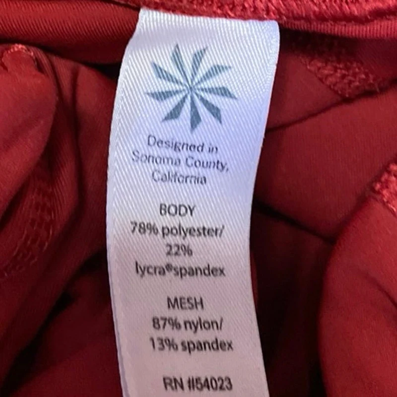 Athleta Aura Sonar Red Mid Rise Skinny Activewear Crop Tight Leggings Pants Sz L - Image 5