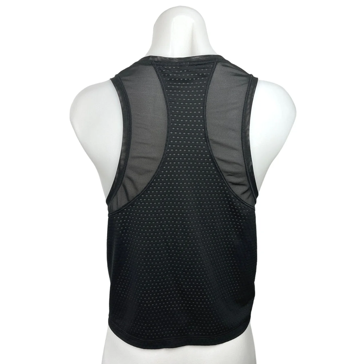 Athleta Black Mesh Sleeveless Crewneck Activewear Athletic Sports Tank Top Sz L - Image 2