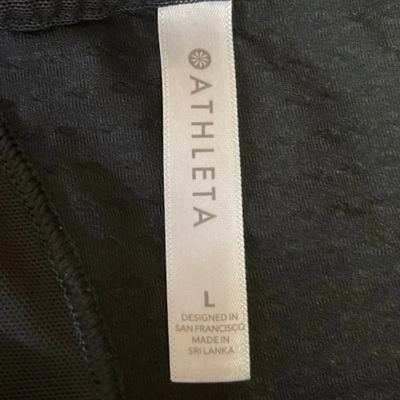 Athleta Black Mesh Sleeveless Crewneck Activewear Athletic Sports Tank Top Sz L - Image 3