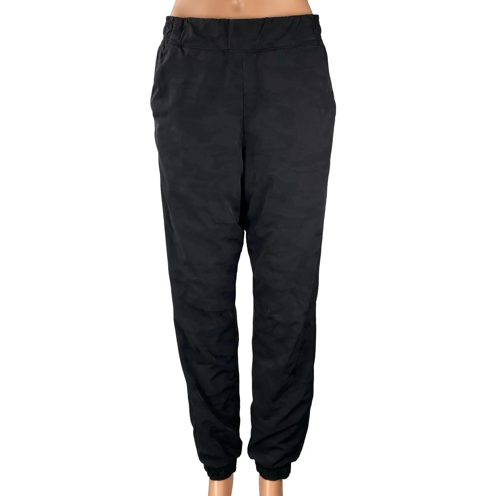 Athleta Brooklyn Textured Lined Women's Black Travel Jogger Sweat Pants Size 8