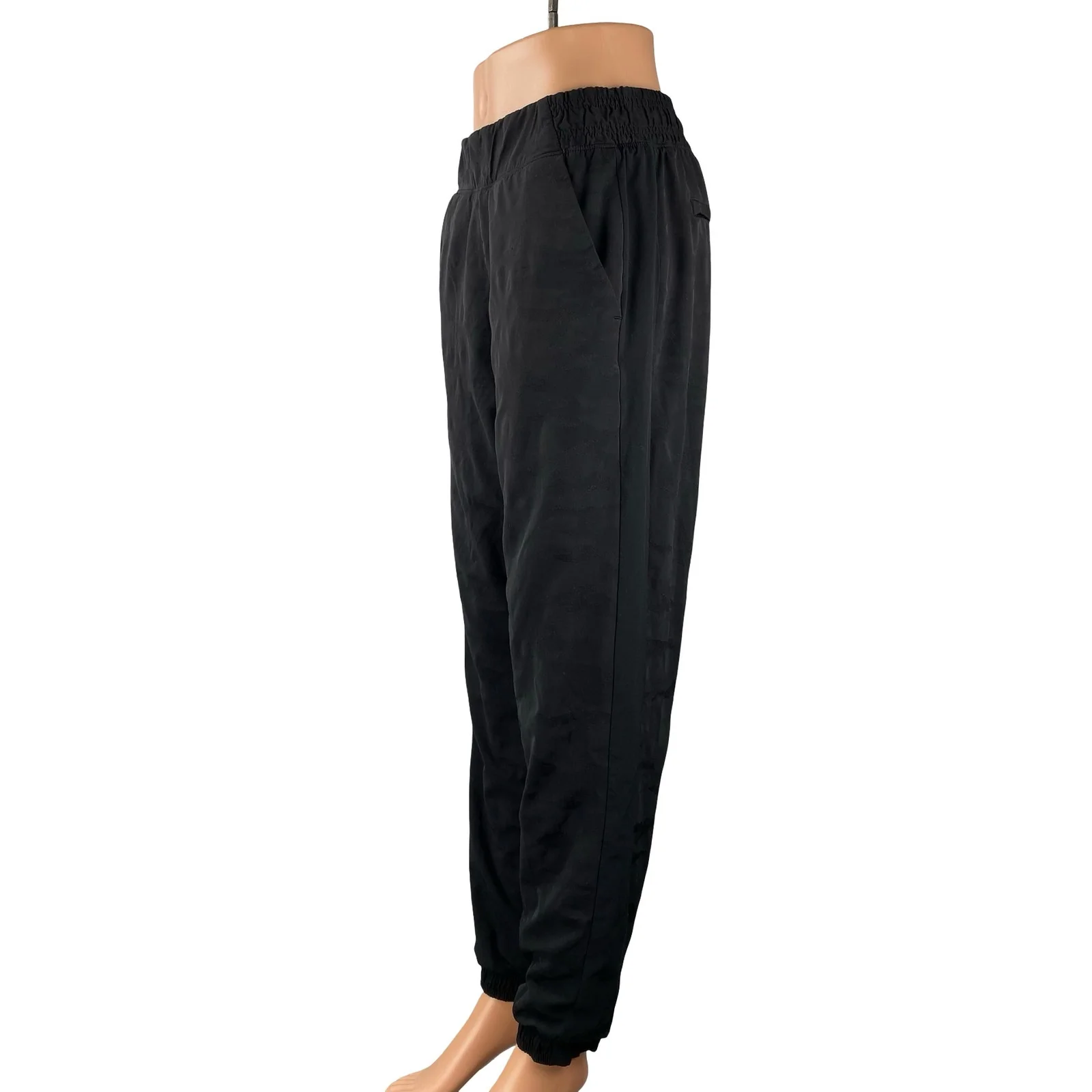 Athleta Brooklyn Textured Lined Women's Black Travel Jogger Sweat Pants Size 8 - Image 2
